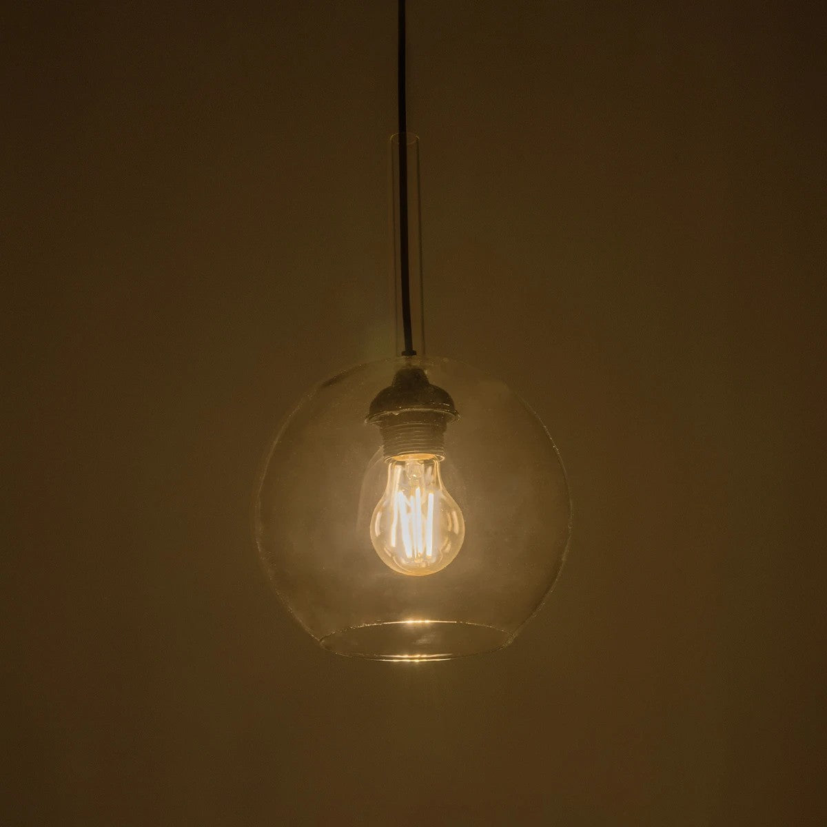 GLOBOSTAR® MPRALA 206-0038 Μοντέρνο Κρεμαστό Φωτιστικό Οροφής με Ντουί 1 x E27 AC 220-240V IP20 - Διάφανο - Μ20 x Π20 x Υ18cm