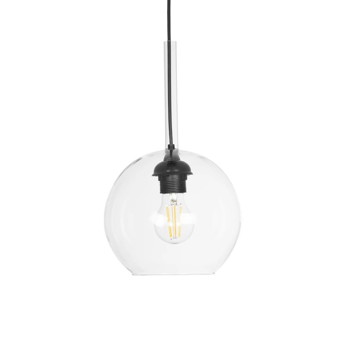 GLOBOSTAR® MPRALA 206-0038 Μοντέρνο Κρεμαστό Φωτιστικό Οροφής με Ντουί 1 x E27 AC 220-240V IP20 - Διάφανο - Μ20 x Π20 x Υ18cm