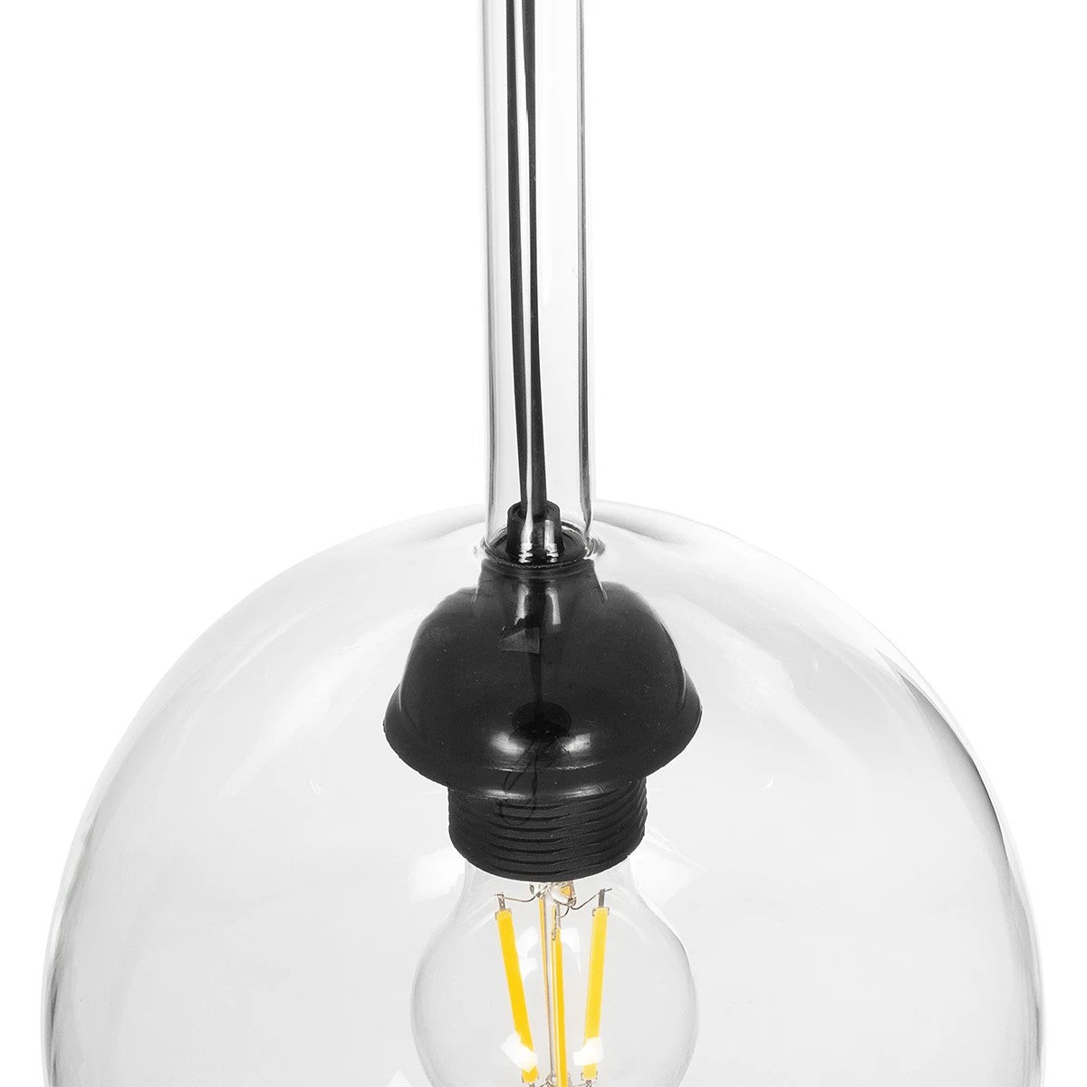 GLOBOSTAR® MPRALA 206-0038 Μοντέρνο Κρεμαστό Φωτιστικό Οροφής με Ντουί 1 x E27 AC 220-240V IP20 - Διάφανο - Μ20 x Π20 x Υ18cm