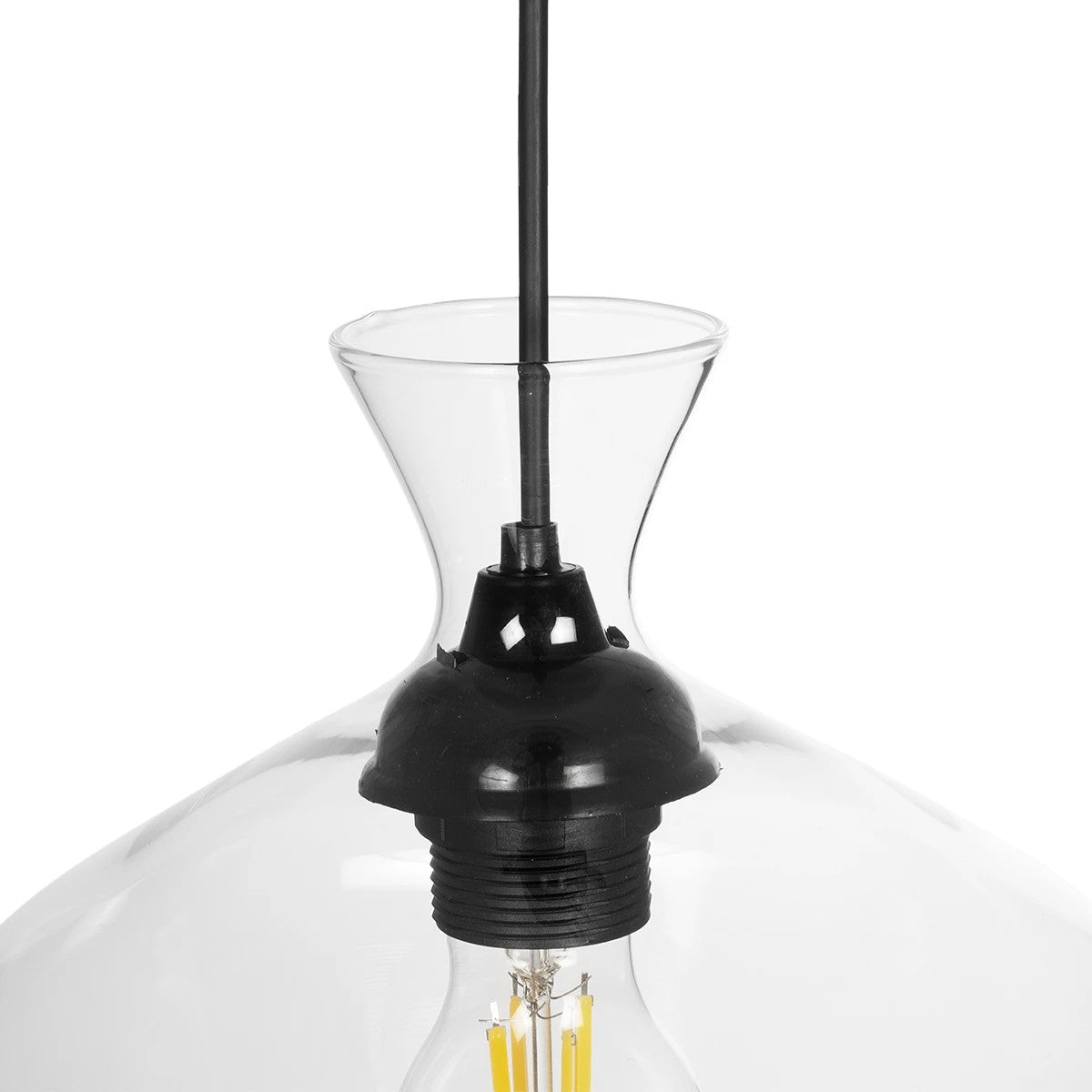 GLOBOSTAR® BOHEMIA 206-0039 Μοντέρνο Κρεμαστό Φωτιστικό Οροφής με Ντουί 1 x E27 AC 220-240V IP20 - Διάφανο - Μ22 x Π22 x Υ22cm