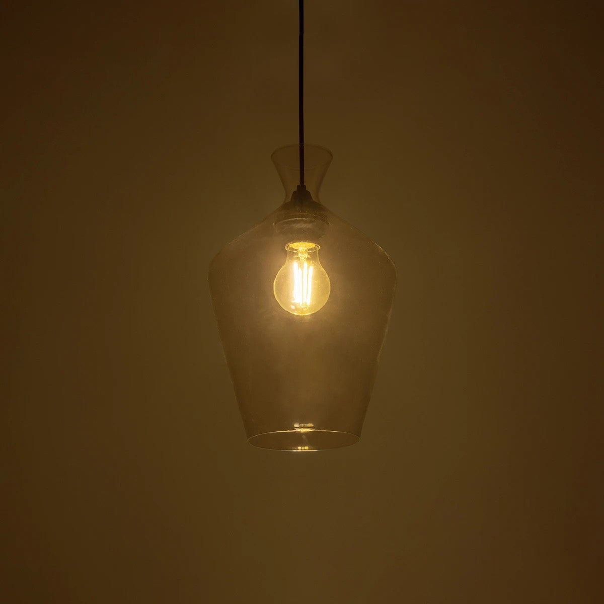 GLOBOSTAR® BOHEMIA 206-0040 Μοντέρνο Κρεμαστό Φωτιστικό Οροφής με Ντουί 1 x E27 AC 220-240V IP20 - Διάφανο - Μ20 x Π20 x Υ32cm