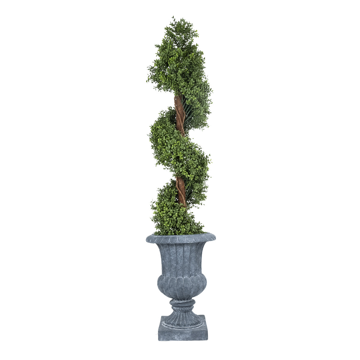 GloboStar® Artificial Garden ALCAZAR 20778 Επιδαπέδιο Πολυεστερικό Τσιμεντένιο Κασπώ Γλάστρα - Flower Pot Γκρι Φ38 x Υ51cm - ledmania.gr
