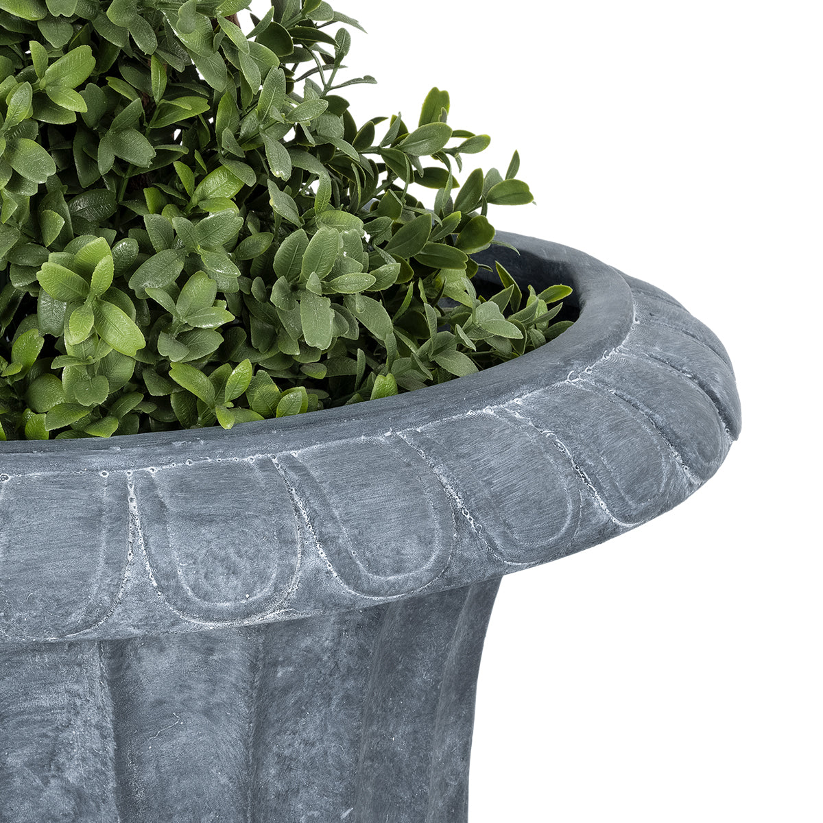 GloboStar® Artificial Garden ALCAZAR 20778 Επιδαπέδιο Πολυεστερικό Τσιμεντένιο Κασπώ Γλάστρα - Flower Pot Γκρι Φ38 x Υ51cm - ledmania.gr