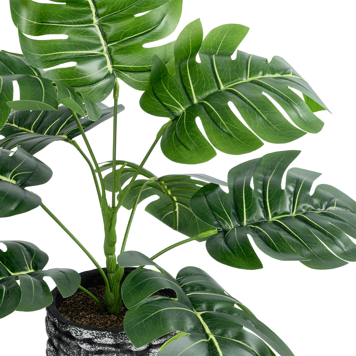 GloboStar® Artificial Garden MONSTERA 20893 Τεχνητό Διακοσμητικό Φυτό Μονστέρα Φ40 x Υ33cm - ledmania.gr