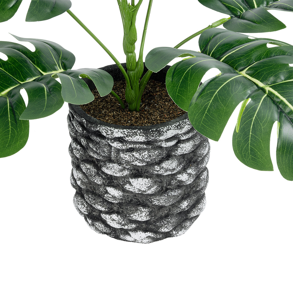 GloboStar® Artificial Garden MONSTERA 20893 Τεχνητό Διακοσμητικό Φυτό Μονστέρα Φ40 x Υ33cm - ledmania.gr
