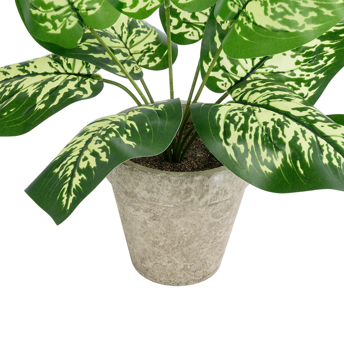 GloboStar® Artificial Garden DIEFFENBACHIA POTTED PLANT 20897 Διακοσμητικό Φυτό Διεφενμπάχια Φ40 x Υ33cm - ledmania.gr