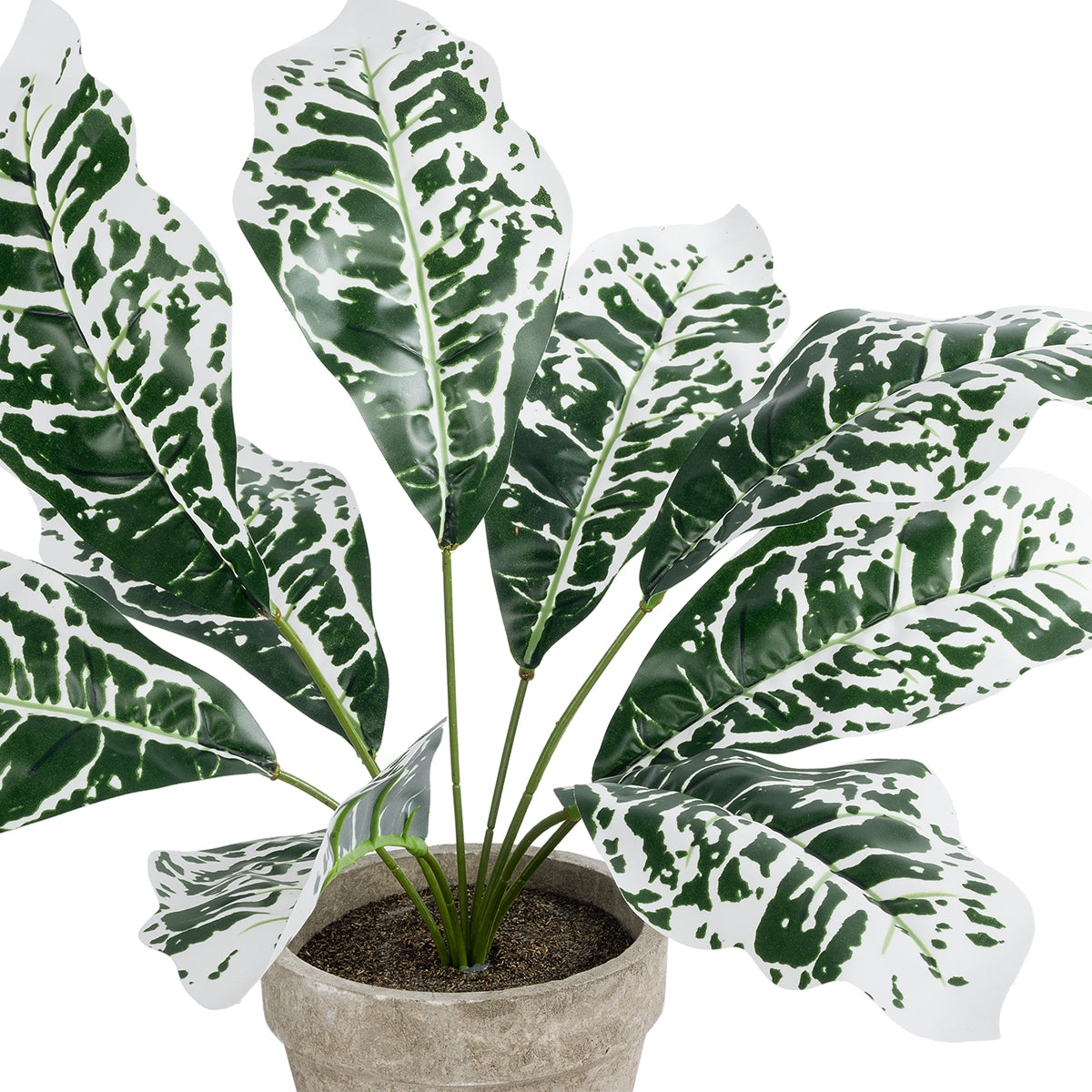 GloboStar® Artificial Garden WHITE AGLAONEMA POTTED PLANT 20903 Διακοσμητικό Φυτό Λευκό Αγλαόνημα Φ40 x Υ33cm - ledmania.gr