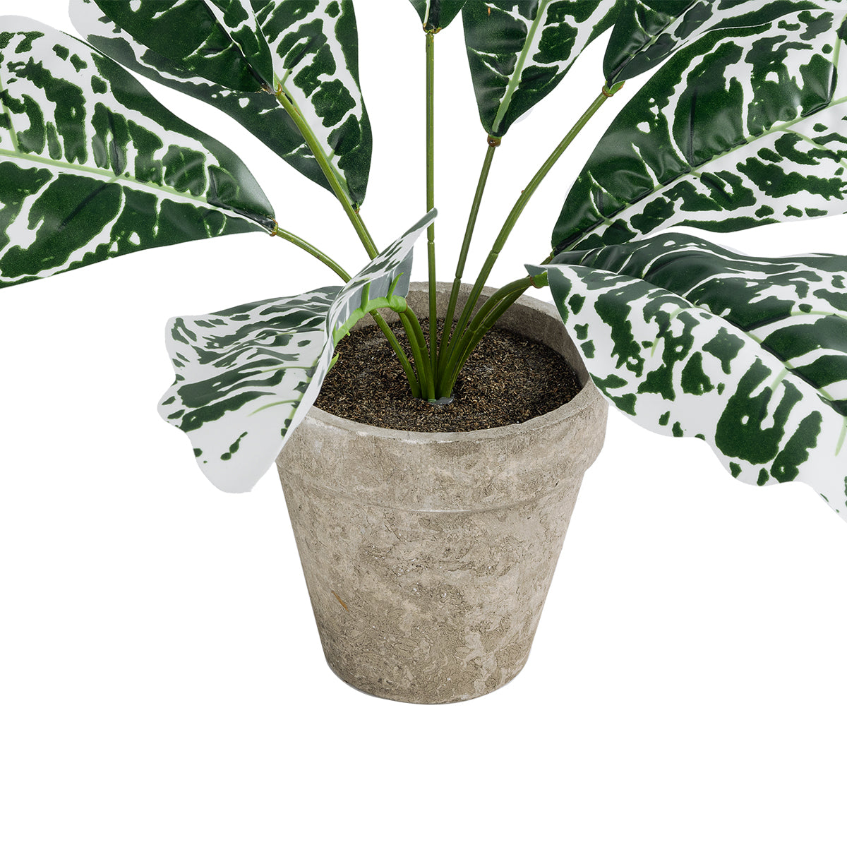 GloboStar® Artificial Garden WHITE AGLAONEMA POTTED PLANT 20903 Διακοσμητικό Φυτό Λευκό Αγλαόνημα Φ40 x Υ33cm - ledmania.gr