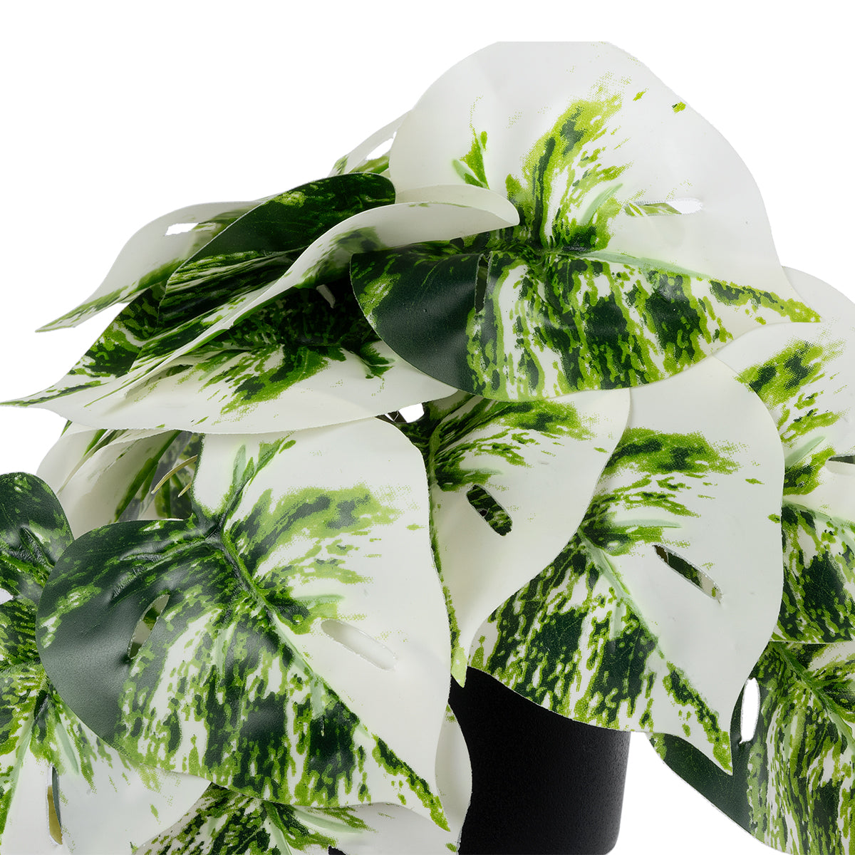 GloboStar® Artificial Garden ALBINO MONSTERA PLANT 20946 Διακοσμητικό Φυτό Μονστέρα Φ23 x Υ16cm - ledmania.gr