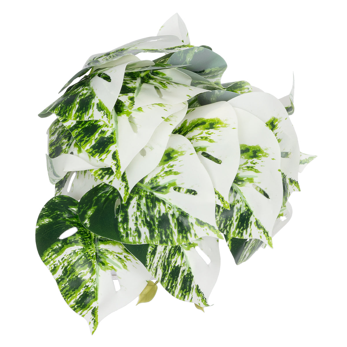 GloboStar® Artificial Garden ALBINO MONSTERA PLANT 20946 Διακοσμητικό Φυτό Μονστέρα Φ23 x Υ16cm - ledmania.gr