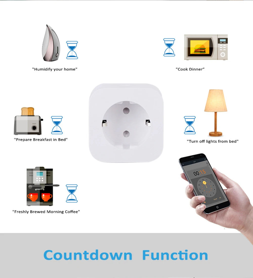 Tuya Smart Life 20A Wifi έξυπνη πρίζα EU Plug Socket Wifi Enabled Smart Plug Works with Alexa and Google Assistant