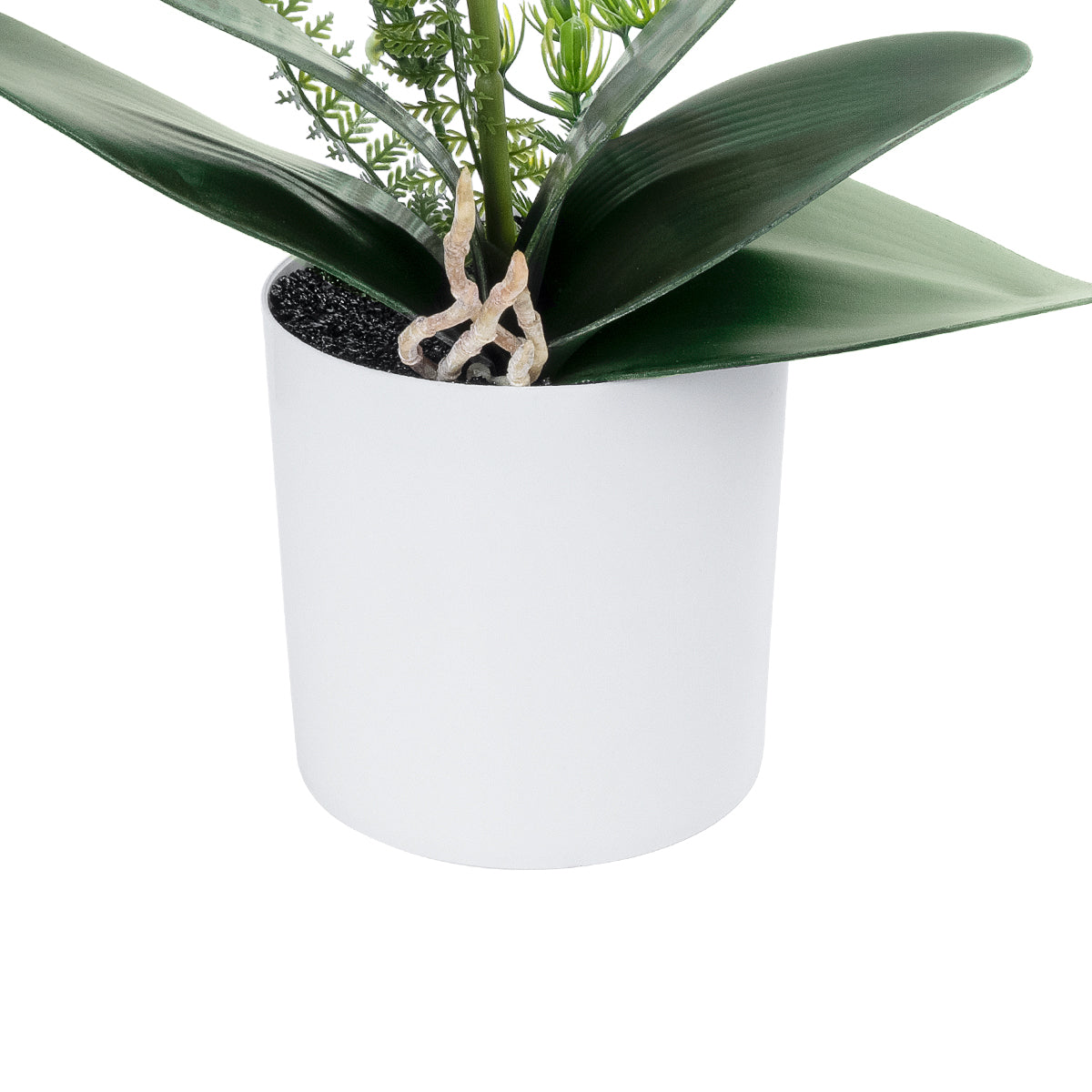 GloboStar® Artificial Garden WHITE ORCHID 21076 Διακοσμητικό Φυτό Λευκή Ορχιδέα Υ45cm - ledmania.gr