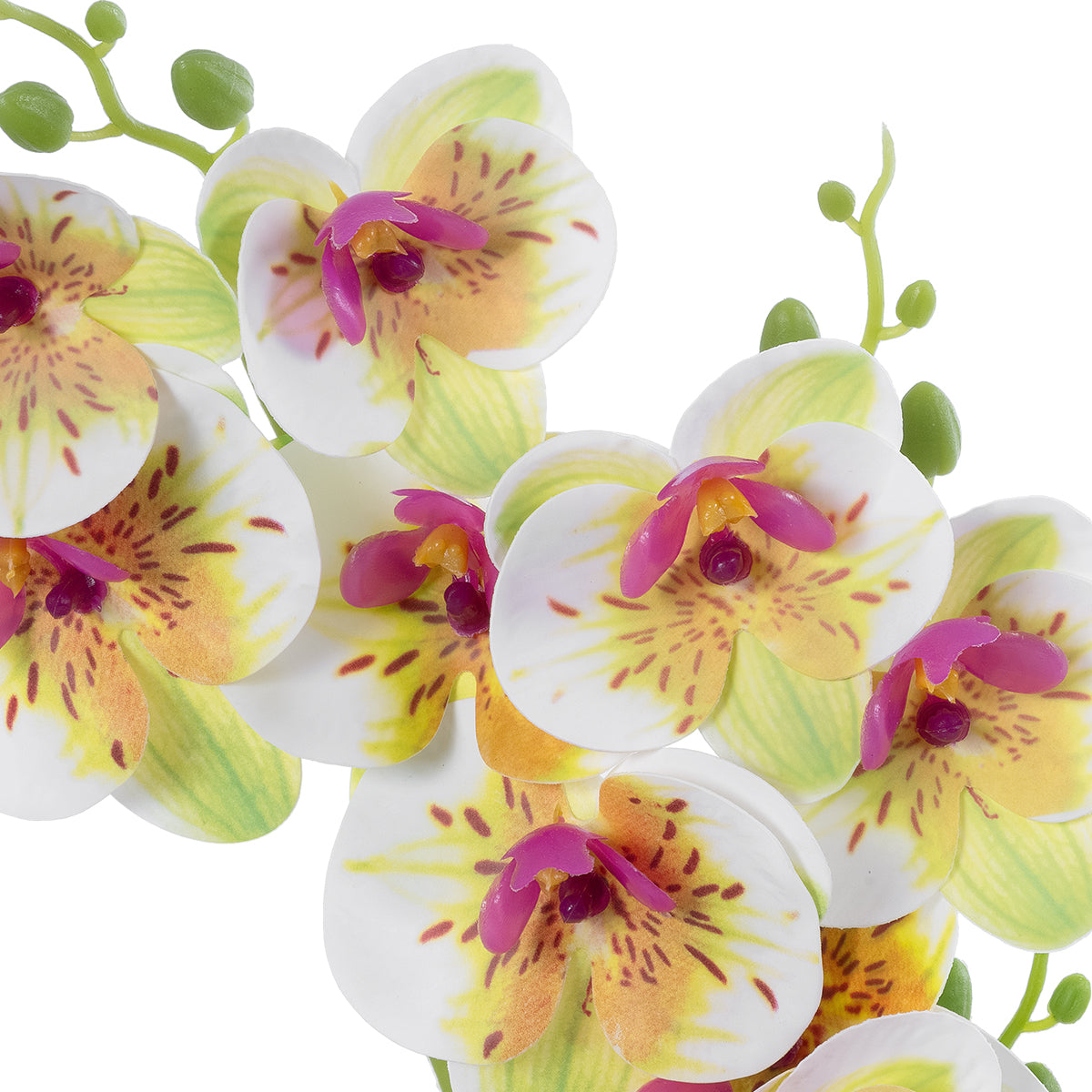 GloboStar® Artificial Garden WHITE - FUCHSIA ORCHID 21078 Διακοσμητικό Φυτό Λευκή - Φούξια Ορχιδέα Υ45cm - ledmania.gr