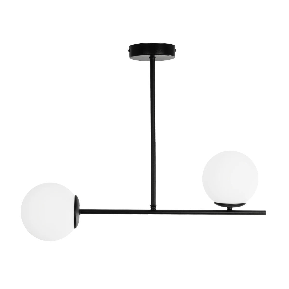 GLOBOSTAR® GLOBUS 201-0118 Μοντέρνο Φωτιστικό Οροφής με Ντουί 2 x E27 AC 220-240V IP20 - Μαύρο & Λευκό - Μ65 x Π15 x Υ23cm - ledmania.gr