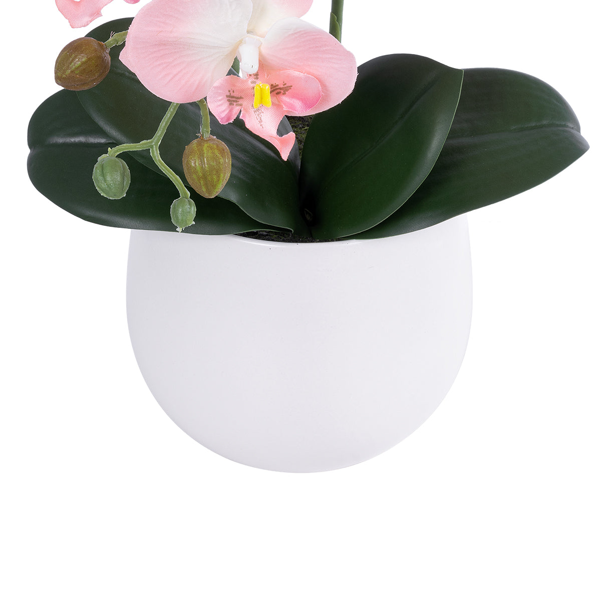 GloboStar® Artificial Garden SALMON ORCHID 21118 Διακοσμητικό Φυτό Ροζ-Πορτοκαλί Ορχιδέα Υ45cm - ledmania.gr