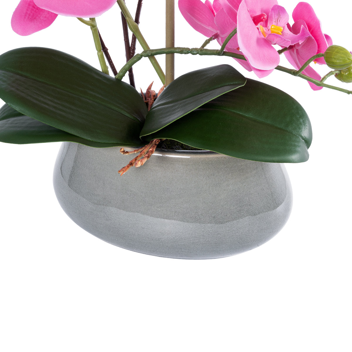GloboStar® Artificial Garden PINK ORCHID 21121 Διακοσμητικό Φυτό Έντονο Ροζ Ορχιδέα Υ43cm - ledmania.gr