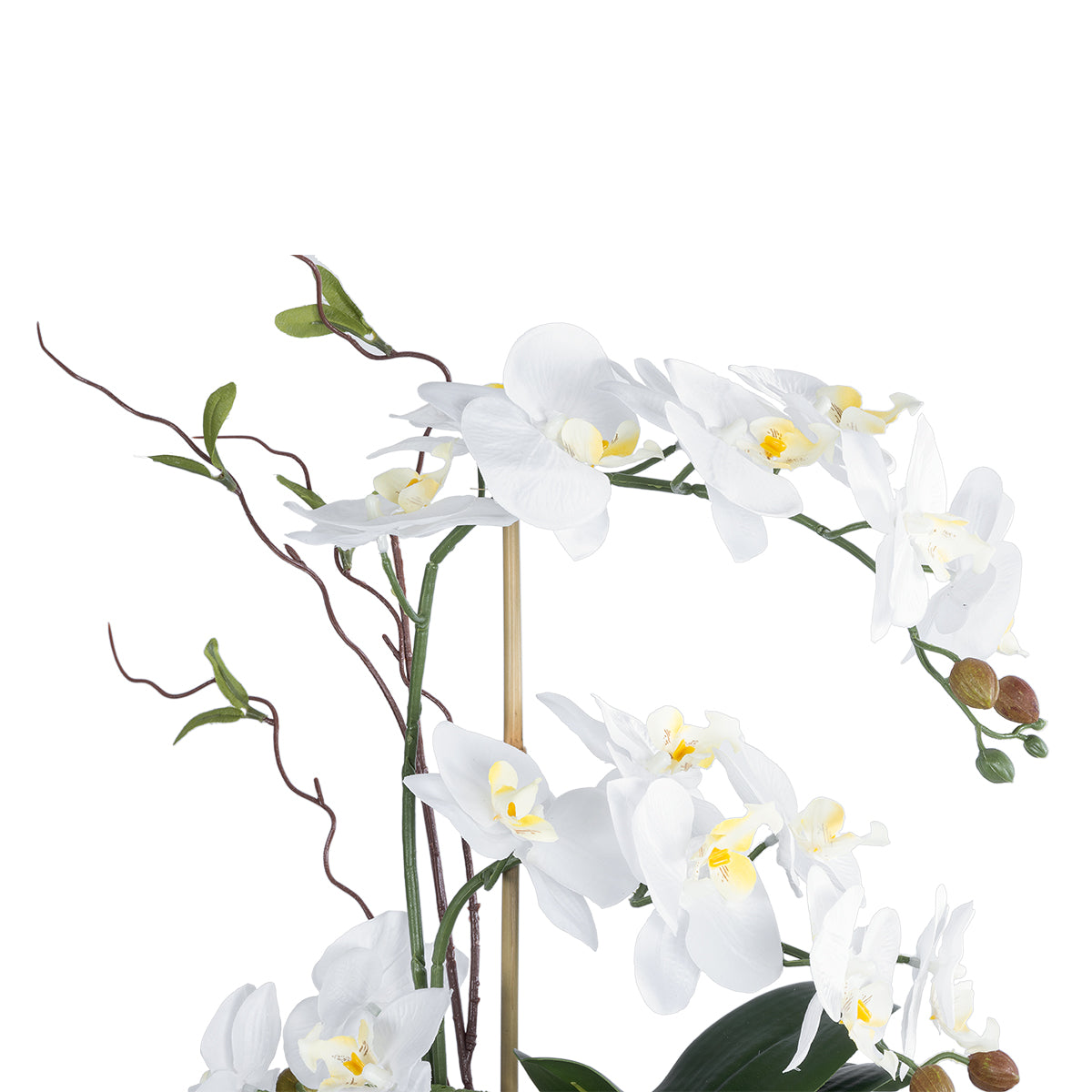 GloboStar® Artificial Garden WHITE ORCHID 21125 Διακοσμητικό Φυτό Λευκή Ορχιδέα Υ42cm - ledmania.gr