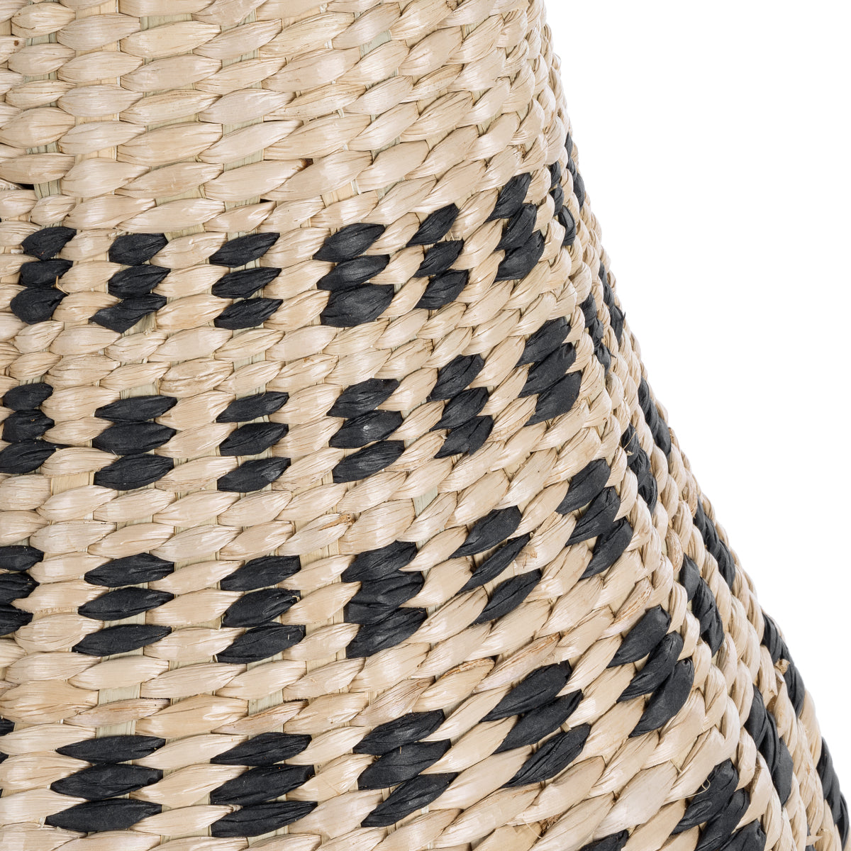 GloboStar® Artificial Garden MARSELLE 21232 Διακοσμητικό Πλεκτό Καλάθι - Κασπώ Γλάστρα - Flower Pot Μπεζ με Μαύρο Φ32cm x Υ65cm - ledmania.gr