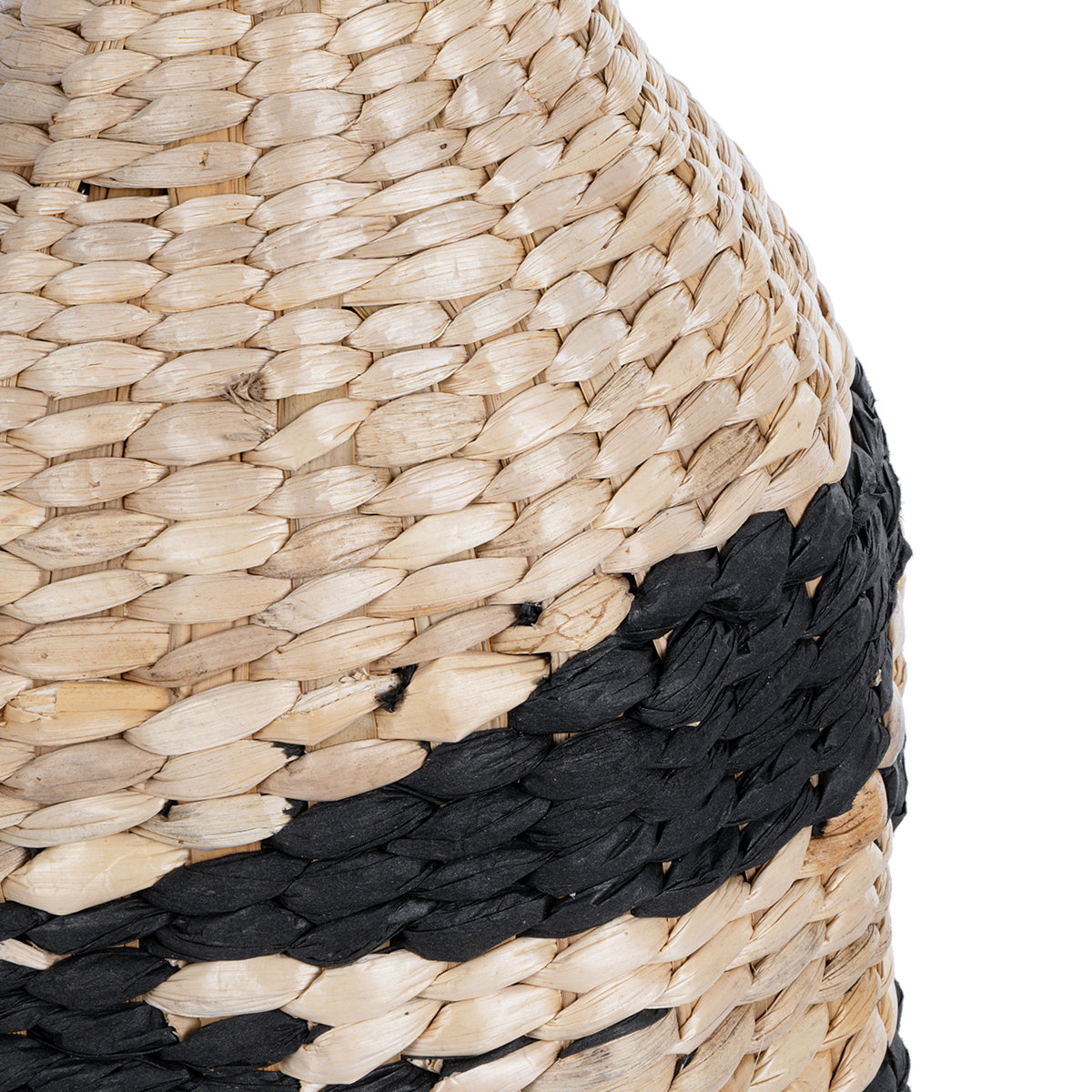 GloboStar® Artificial Garden JORDAN 21245 Διακοσμητικό Πλεκτό Καλάθι - Κασπώ Γλάστρα - Flower Pot Μπεζ με Μαύρο Φ16cm x Υ30cm - ledmania.gr