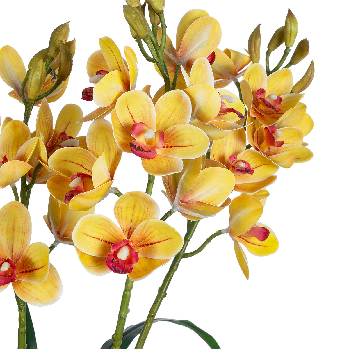 GloboStar® Artificial Garden YELLOW CHERRY CUMBIDIUM 21401 Διακοσμητικό Φυτό Κίτρινο Κυμβίδιο Υ60cm - ledmania.gr