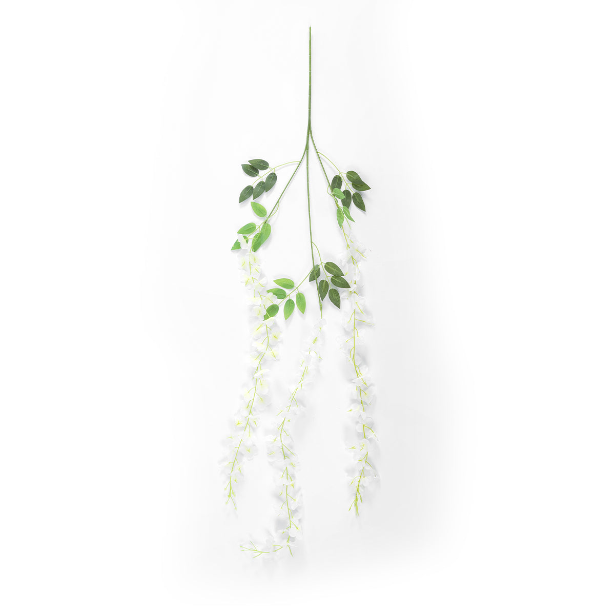 GloboStar® Artificial Garden WHITE WISTERIA FLOWER BRANCH 21513 Σετ 12 Τεχνητά Διακοσμητικά κλαδιά Βιστέριας Λευκό Φ45 x Υ120cm - ledmania.gr