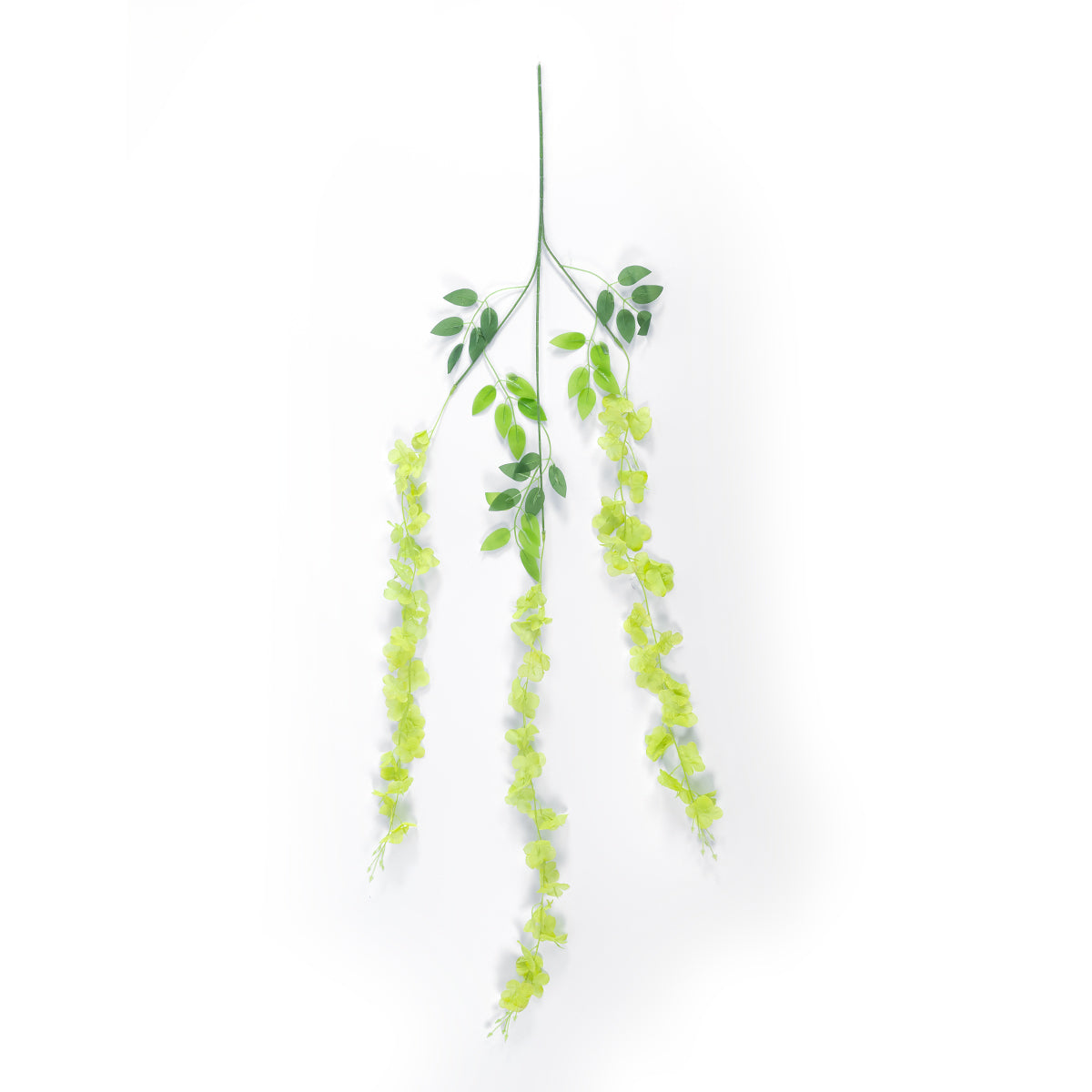 GloboStar® Artificial Garden GREEN WISTERIA FLOWER BRANCH 21514 Σετ 12 Τεχνητά Διακοσμητικά κλαδιά Βιστέριας Πράσινο Φ45 x Υ120cm - ledmania.gr