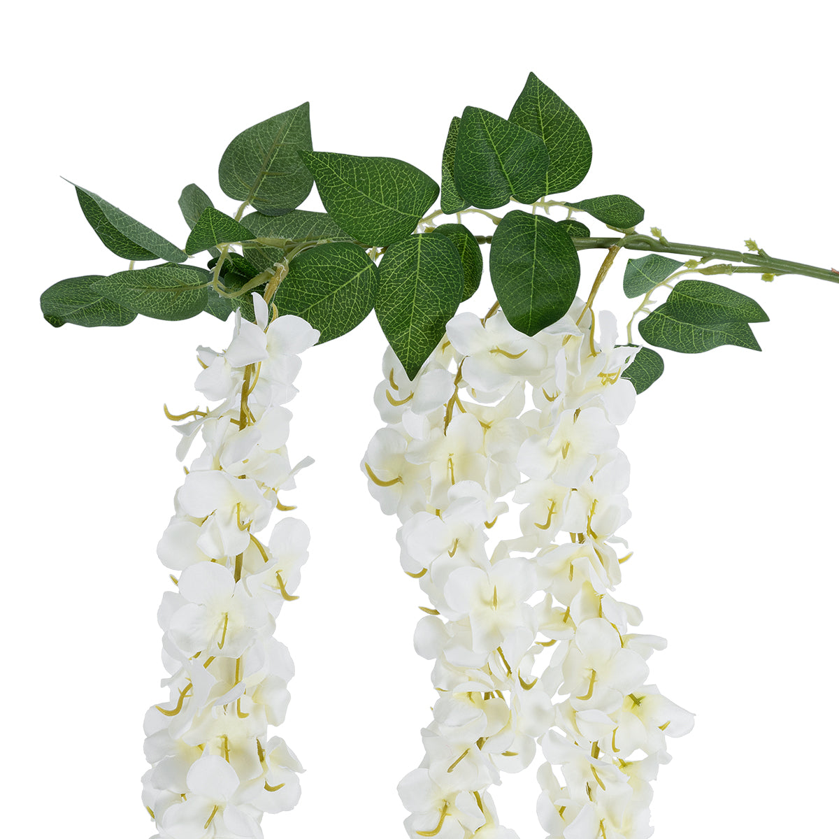 GloboStar® Artificial Garden WHITE WISTERIA FLOWER BRANCH 21516 Τεχνητό Διακοσμητικό κλαδί Βιστέρια Λευκό Φ45 x Υ164cm - ledmania.gr