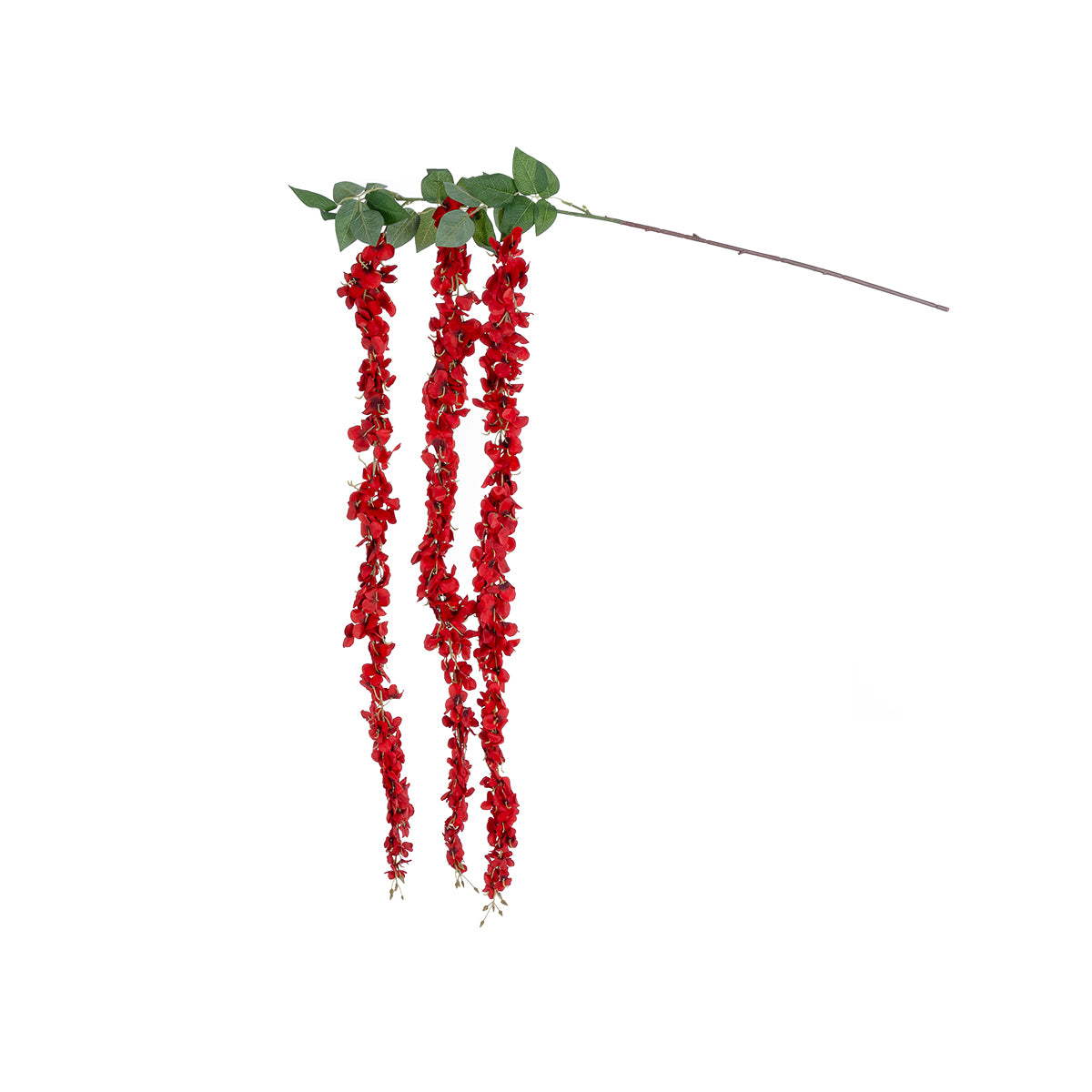 GloboStar® Artificial Garden RED WISTERIA FLOWER BRANCH 21519 Τεχνητό Διακοσμητικό κλαδί Βιστέρια Κόκκινο Φ45 x Υ164cm - ledmania.gr