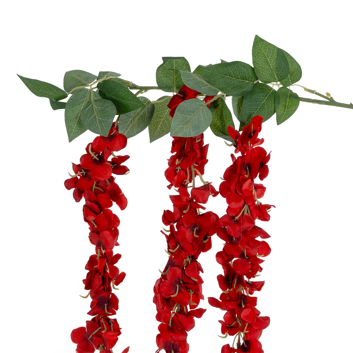 GloboStar® Artificial Garden RED WISTERIA FLOWER BRANCH 21519 Τεχνητό Διακοσμητικό κλαδί Βιστέρια Κόκκινο Φ45 x Υ164cm - ledmania.gr
