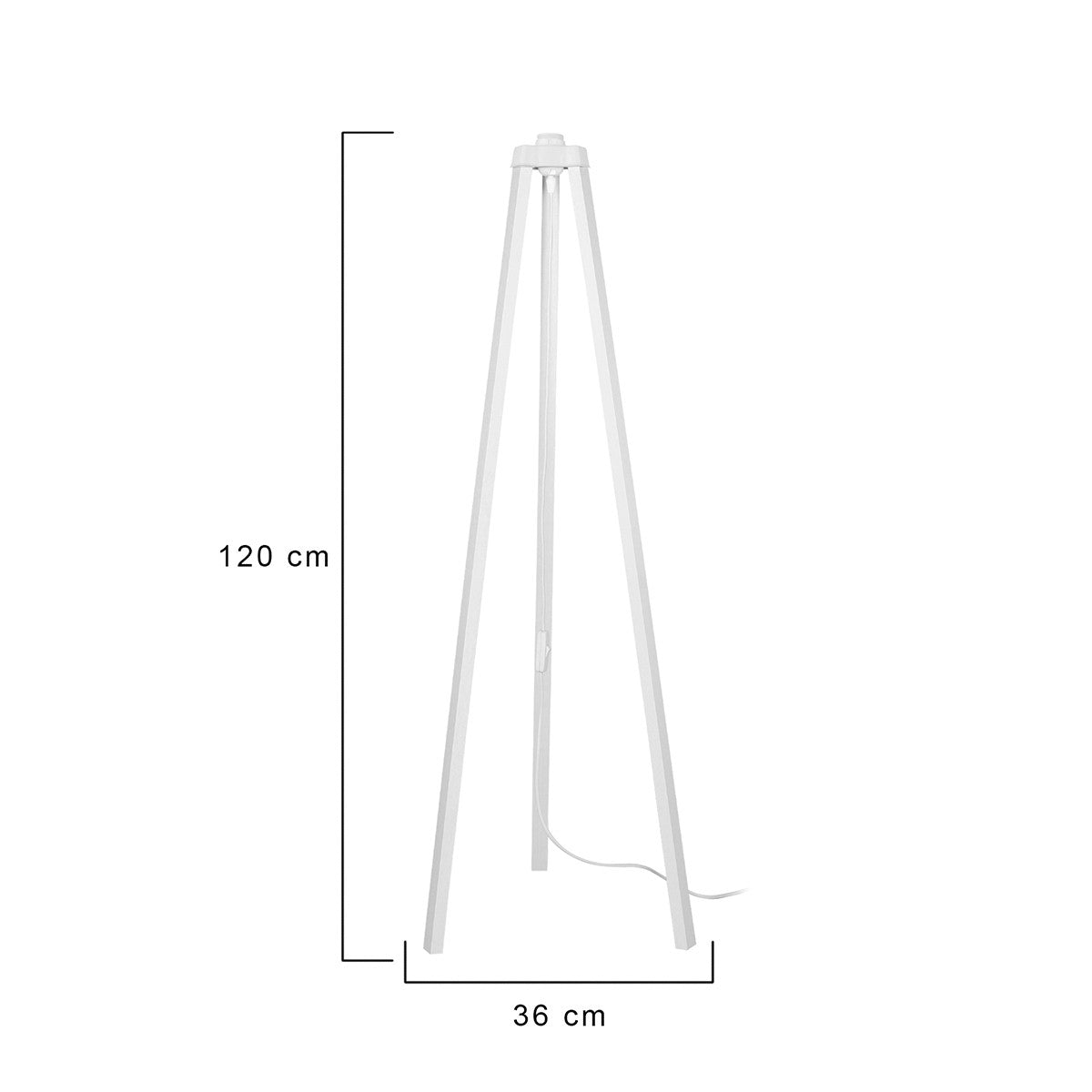GloboStar® TRIPOD 203-0259 Μοντέρνο Επιδαπέδιο Φωτιστικό Μονόφωτο 1 x E27 IP20 Λευκό Ξύλο - Μ38 x Π38 x Υ120cm - ledmania.gr