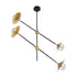 GloboStar® JOLIET 999-0044 Μοντέρνο Φωτιστικό Οροφής Πλέγμα Πολύφωτο 4 x G9 IP20 Μαύρο & Χρυσό Μέταλλο - Μ93 x Π20 x Υ106cm - ledmania.gr