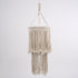 GloboStar® ZAMBIA 36208 Boho Κρεμαστό Φωτιστικό Μακραμέ Μονόφωτο 1 x E27 IP20 Μπεζ Ύφασμα Μ30 x Π30 x Υ60cm - ledmania.gr