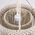 GloboStar® ZAMBIA 36208 Boho Κρεμαστό Φωτιστικό Μακραμέ Μονόφωτο 1 x E27 IP20 Μπεζ Ύφασμα Μ30 x Π30 x Υ60cm - ledmania.gr