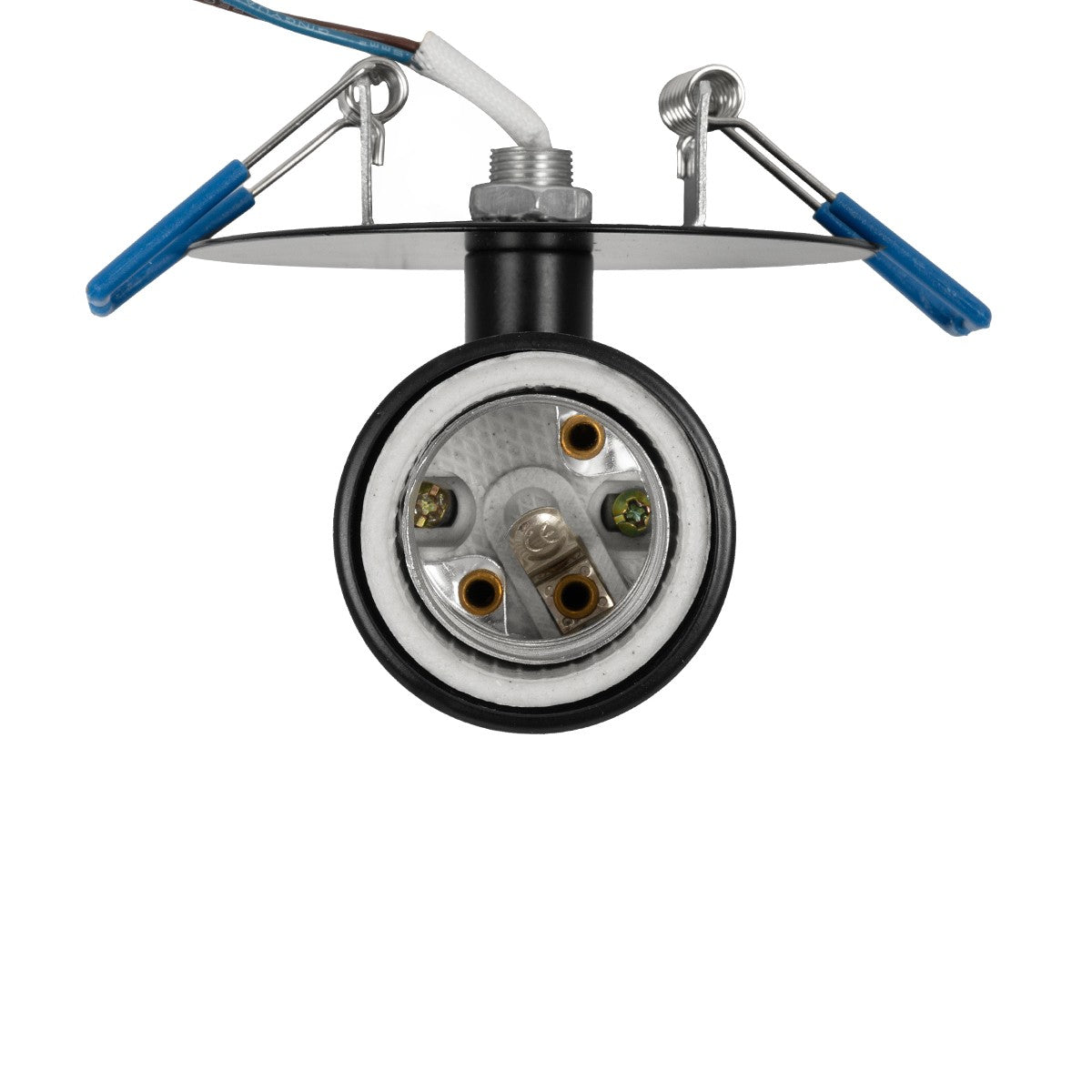 GloboStar® SARA 999-0058 Χωνευτό Φωτιστικό Οροφής Σποτ Μονόφωτο 1 x E27 IP20 Μαύρο Μέταλλο - Μ8,5 x Π8,5 x Υ11cm