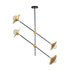 GloboStar® JOLIET 999-0044 Μοντέρνο Φωτιστικό Οροφής Πλέγμα Πολύφωτο 4 x G9 IP20 Μαύρο & Χρυσό Μέταλλο - Μ93 x Π20 x Υ106cm - ledmania.gr