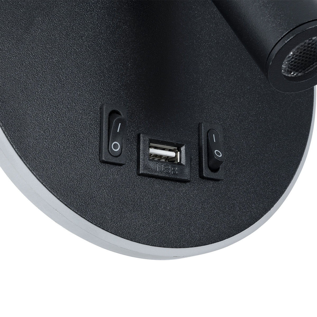 GLOBOSTAR® LADY-R 60938 Μοντέρνο Φωτιστικό Τοίχου - Απλίκα Ξενοδοχείου Reading Light με Φορτιστή USB 3A LED 6W 600lm 36° & 360° AC 220-240V IP20 Φυσικό Λευκό 4500K - Bridgelux COB Chip & TÜV SÜD Driver - Μαύρο Ματ - Μ15 x Π15 x Υ7cm - 3 Χρόνια Εγγύηση