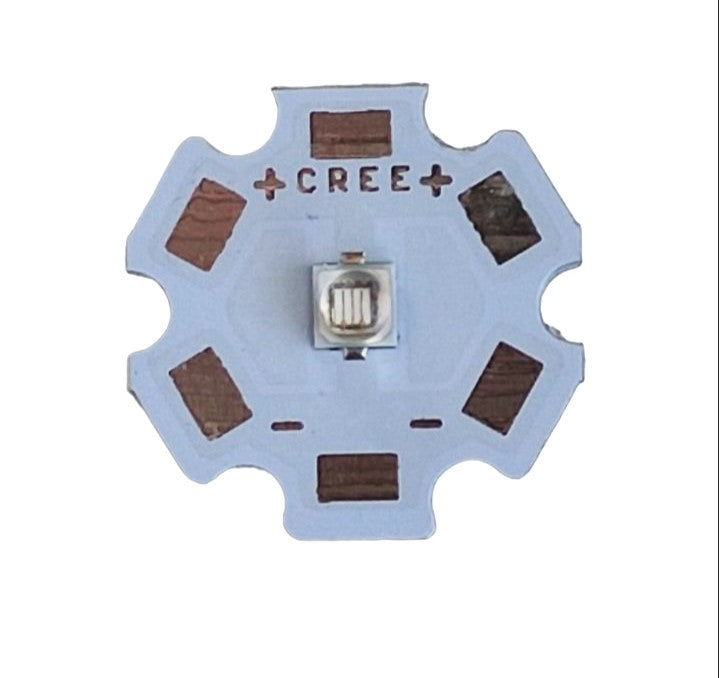 UVA-3W Cree LED 395-400nm XPE Υψηλής Ισχύος LED Chip-20mm PCB Board-3.2-3.6vdc-Λευκο 1 τεμ. (Copy)