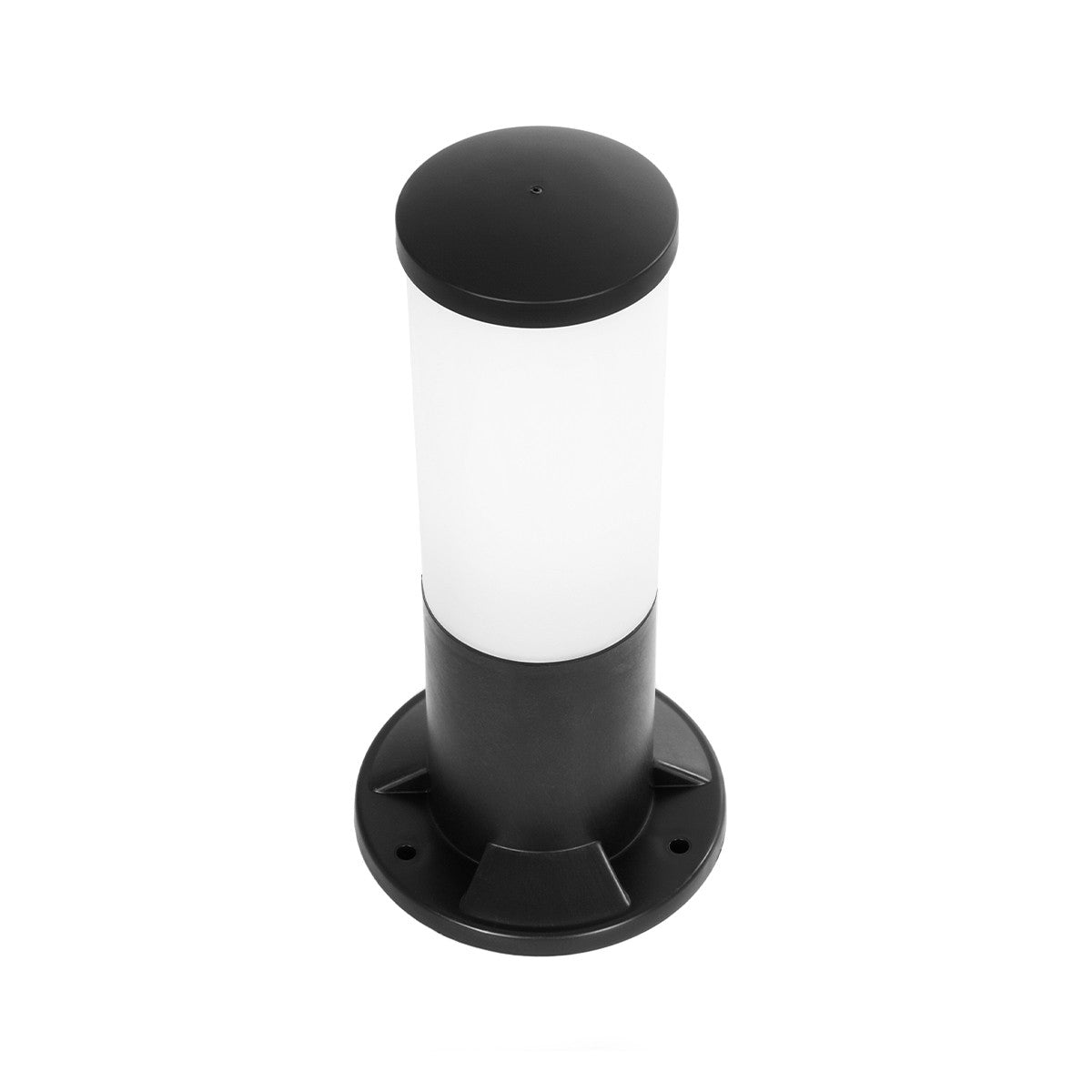 GloboStar® GARDENIO 203-0249 Μοντέρνο Επιδαπέδιο Φωτιστικό Κολωνάκι Κήπου Μονόφωτο 1 x E27 IP44 Μαύρο Πλαστικό - Μ15 x Π15 x Υ31cm - ledmania.gr