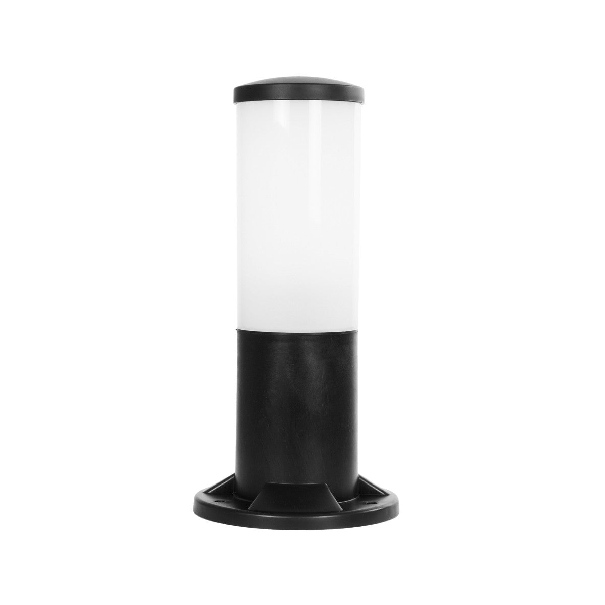 GloboStar® GARDENIO 203-0249 Μοντέρνο Επιδαπέδιο Φωτιστικό Κολωνάκι Κήπου Μονόφωτο 1 x E27 IP44 Μαύρο Πλαστικό - Μ15 x Π15 x Υ31cm - ledmania.gr