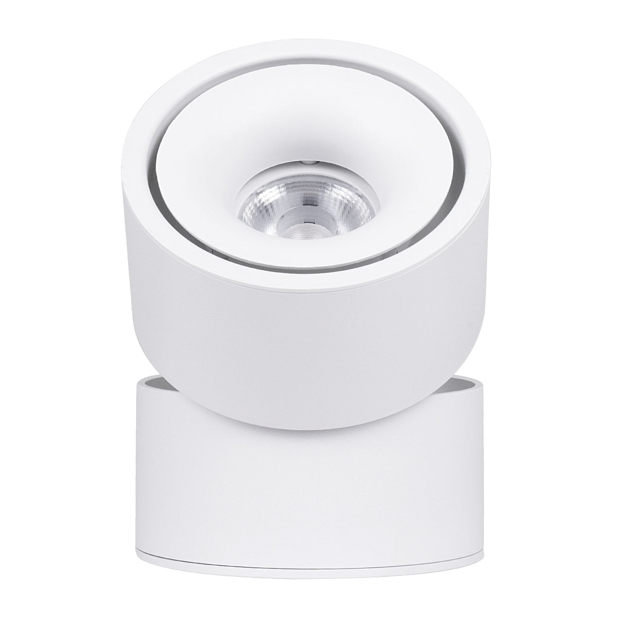 GloboStar® OMEGA-S 60299 Επιφανειακό LED Spot Downlight Φ10cm 12W 1500lm 36° AC 220-240V IP20 Φ10 x Υ10.5cm - Στρόγγυλο - Λευκό - Θερμό Λευκό 2700K - Bridgelux COB - 5 Years Warranty - ledmania.gr