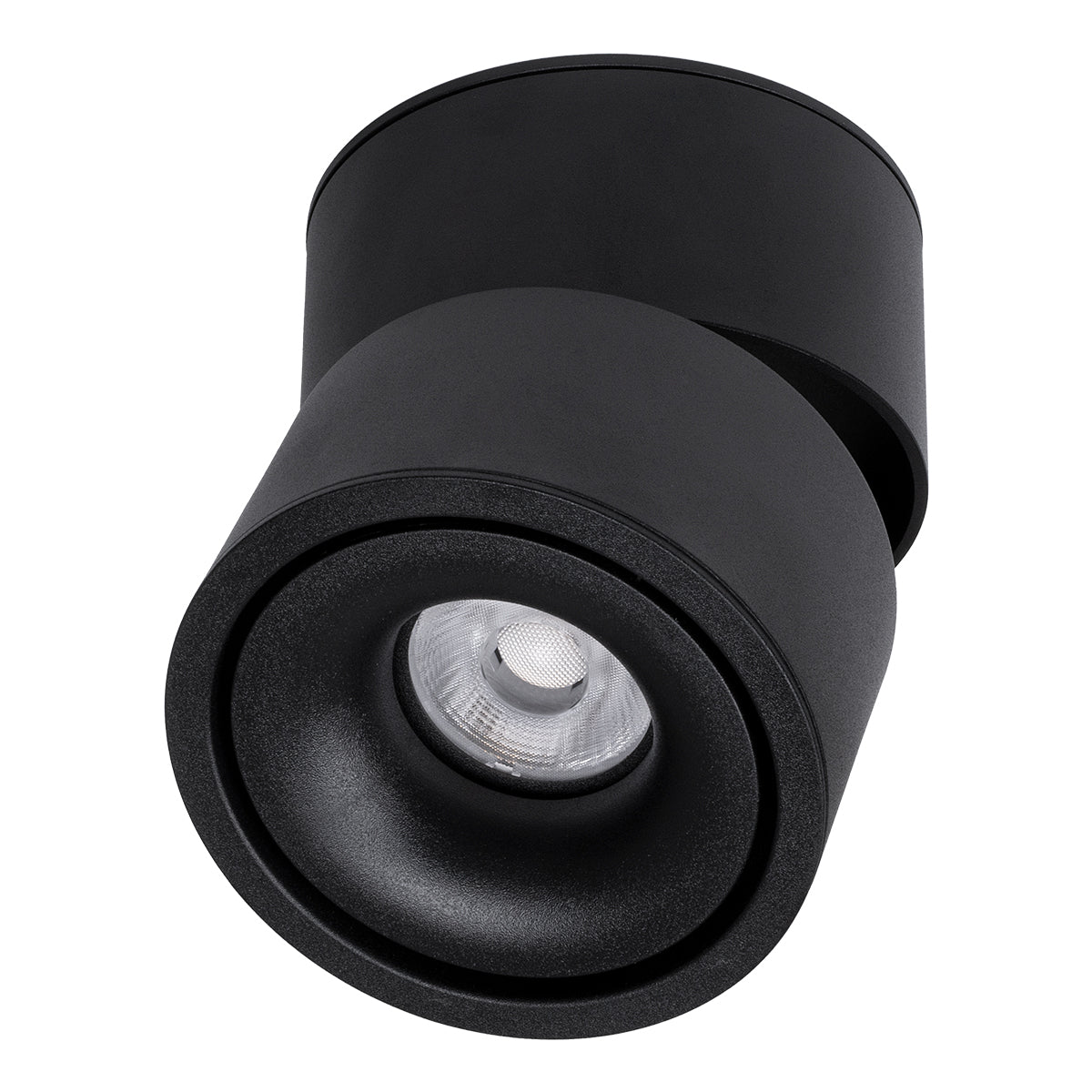 GLOBOSTAR® OMEGA-S 60301 Κινούμενο Downlight Σποτ LED 12W 1500lm 36° AC 220-240V IP20 Θερμό Λευκό 2700K - Bridgelux COB Chip & TÜV SÜD Driver - Μαύρο Ματ - Μ10 x Π10 x Υ10.5cm - 5 Χρόνια Εγγύηση