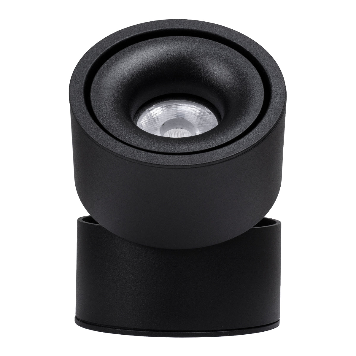 GLOBOSTAR® OMEGA-S 60301 Κινούμενο Downlight Σποτ LED 12W 1500lm 36° AC 220-240V IP20 Θερμό Λευκό 2700K - Bridgelux COB Chip & TÜV SÜD Driver - Μαύρο Ματ - Μ10 x Π10 x Υ10.5cm - 5 Χρόνια Εγγύηση