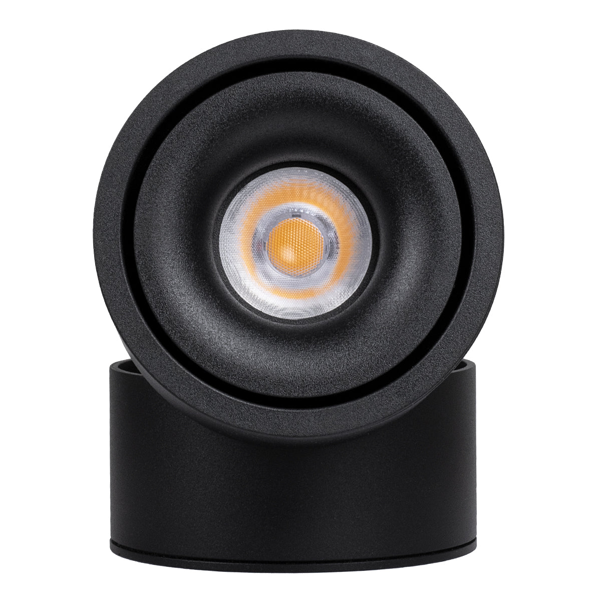 GLOBOSTAR® OMEGA-S 60301 Κινούμενο Downlight Σποτ LED 12W 1500lm 36° AC 220-240V IP20 Θερμό Λευκό 2700K - Bridgelux COB Chip & TÜV SÜD Driver - Μαύρο Ματ - Μ10 x Π10 x Υ10.5cm - 5 Χρόνια Εγγύηση