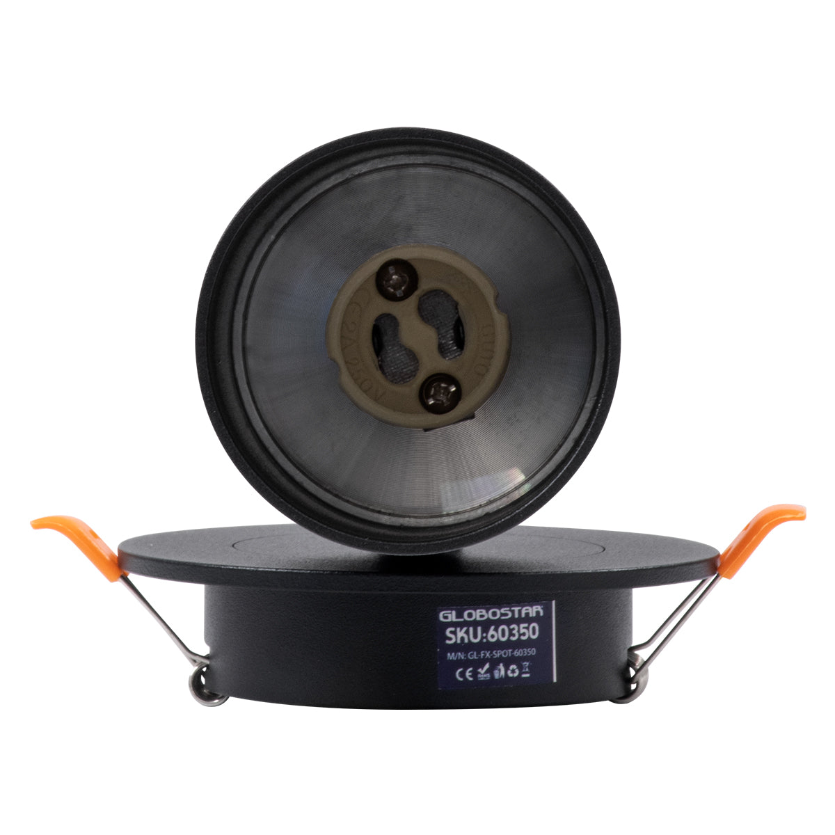 GLOBOSTAR® LEO 60350 Χωνευτό Κινούμενο Φωτιστικό Downlight Σποτ με Ντουί 1 x GU10 90° AC 220-240V IP20 - Μαύρο Ματ - Μ9 x Π9 x Υ17cm / Q7cm