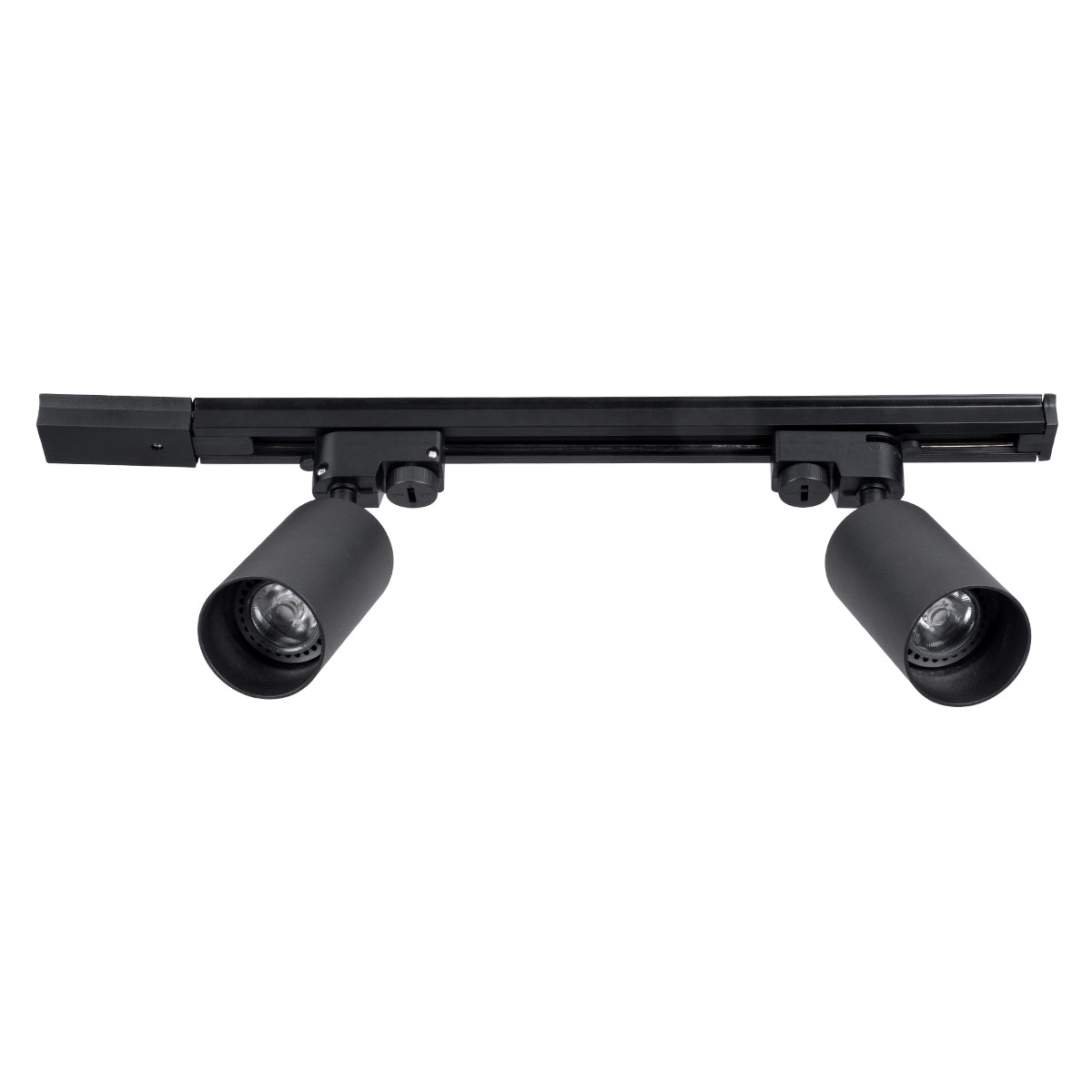 GloboStar® LEO 60354 Μοντέρνο Φωτιστικό Οροφής Ράγα με Κινούμενα Σποτ Αλουμινίου Δίφωτο 2 x GU10 AC 220-240V IP20 Μ50.5 x Π6 x Υ20cm - 2 Γραμμών - Μαύρο - 5 Years Warranty - ledmania.gr