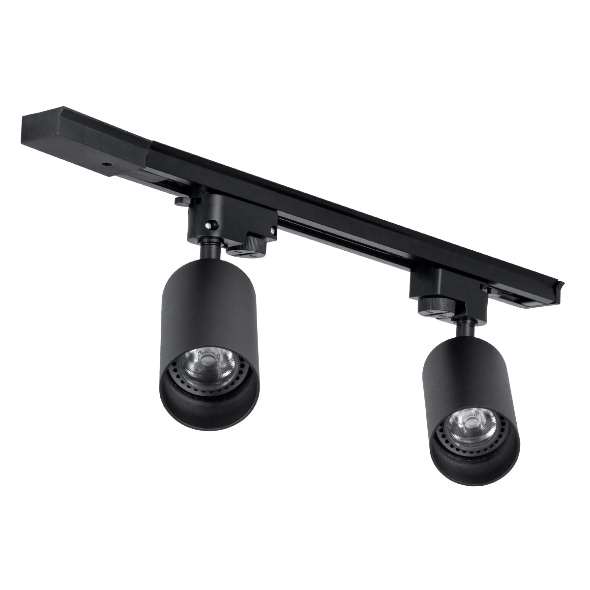 GloboStar® LEO 60354 Μοντέρνο Φωτιστικό Οροφής Ράγα με Κινούμενα Σποτ Αλουμινίου Δίφωτο 2 x GU10 AC 220-240V IP20 Μ50.5 x Π6 x Υ20cm - 2 Γραμμών - Μαύρο - 5 Years Warranty - ledmania.gr