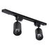 GloboStar® LEO 60354 Μοντέρνο Φωτιστικό Οροφής Ράγα με Κινούμενα Σποτ Αλουμινίου Δίφωτο 2 x GU10 AC 220-240V IP20 Μ50.5 x Π6 x Υ20cm - 2 Γραμμών - Μαύρο - 5 Years Warranty - ledmania.gr