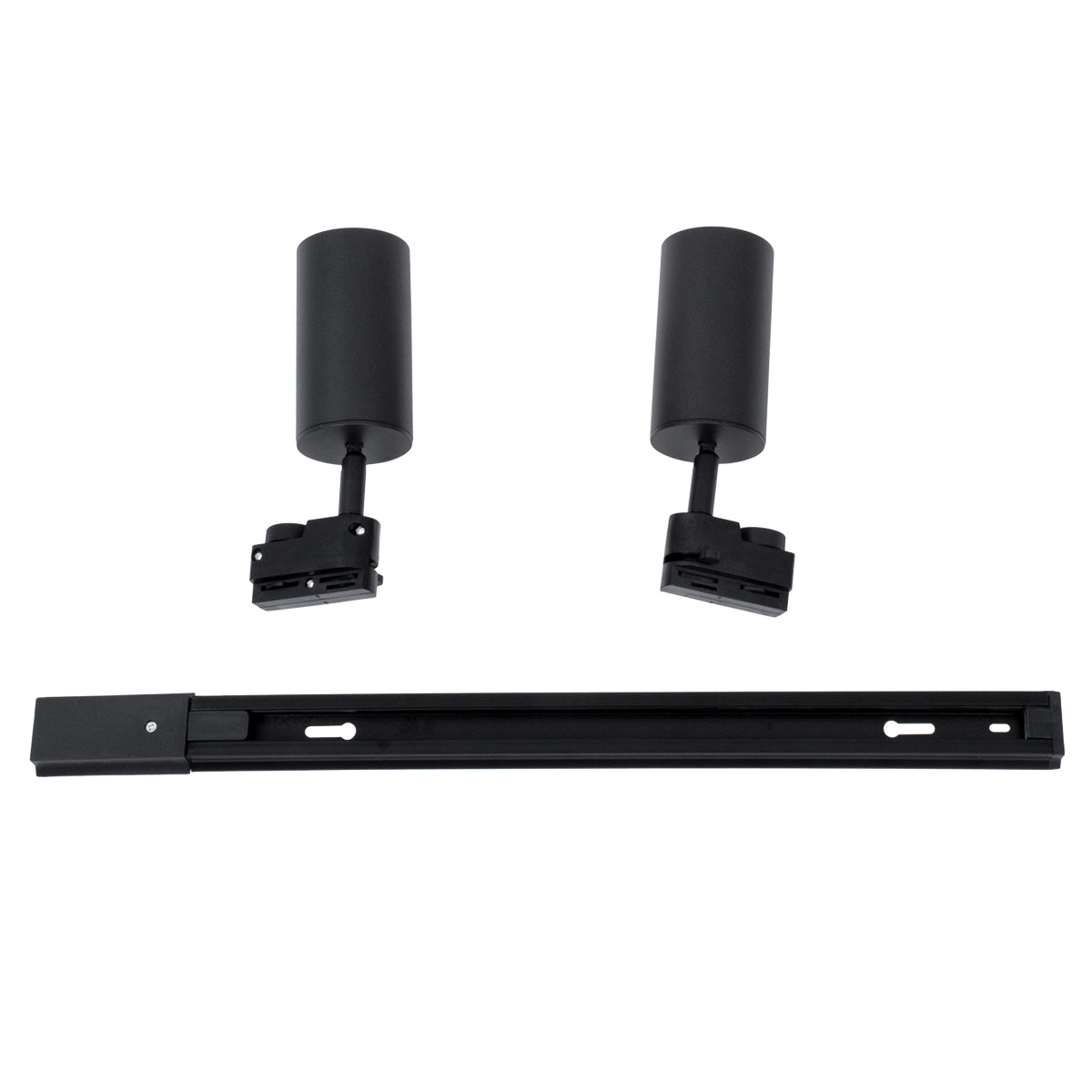 GloboStar® LEO 60354 Μοντέρνο Φωτιστικό Οροφής Ράγα με Κινούμενα Σποτ Αλουμινίου Δίφωτο 2 x GU10 AC 220-240V IP20 Μ50.5 x Π6 x Υ20cm - 2 Γραμμών - Μαύρο - 5 Years Warranty - ledmania.gr