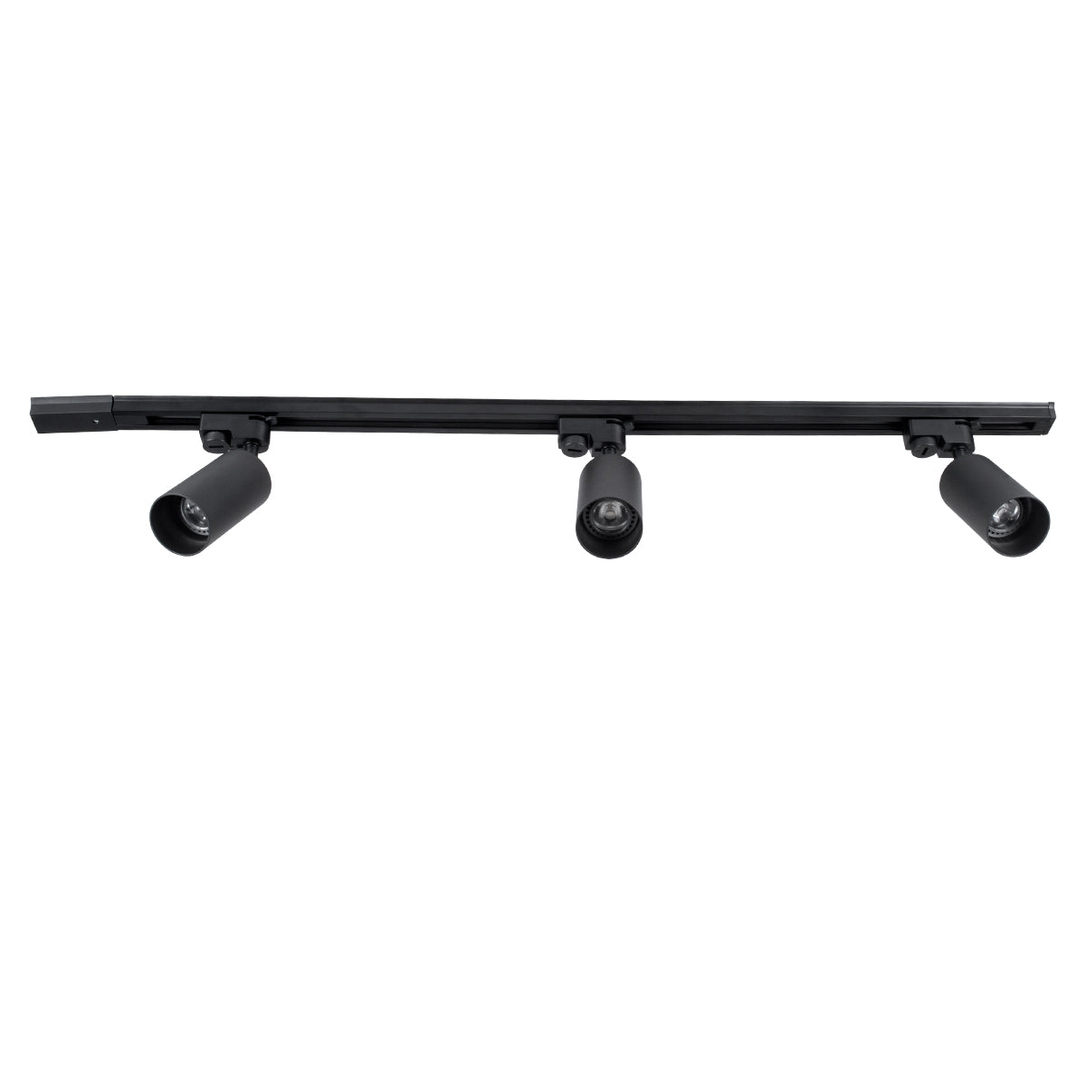 GloboStar® LEO 60355 Μοντέρνο Φωτιστικό Οροφής Ράγα με Κινούμενα Σποτ Αλουμινίου Τρίφωτο 3 x GU10 AC 220-240V IP20 Μ100 x Π6 x Υ20cm - 2 Γραμμών - Μαύρο - 5 Years Warranty - ledmania.gr
