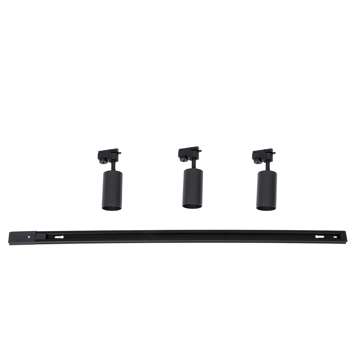 GloboStar® LEO 60355 Μοντέρνο Φωτιστικό Οροφής Ράγα με Κινούμενα Σποτ Αλουμινίου Τρίφωτο 3 x GU10 AC 220-240V IP20 Μ100 x Π6 x Υ20cm - 2 Γραμμών - Μαύρο - 5 Years Warranty - ledmania.gr